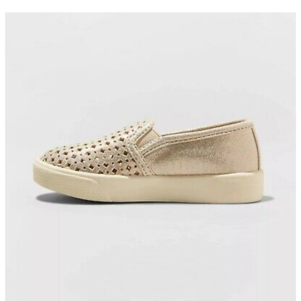 Toddler girls live is slip on gold sneakers NWT - Picture 5 of 8